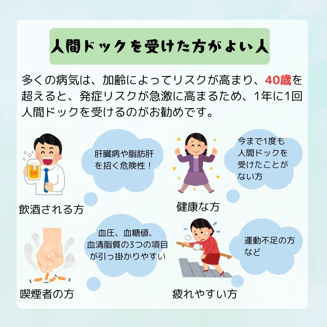 💁‍♀️人間ドックのご案内